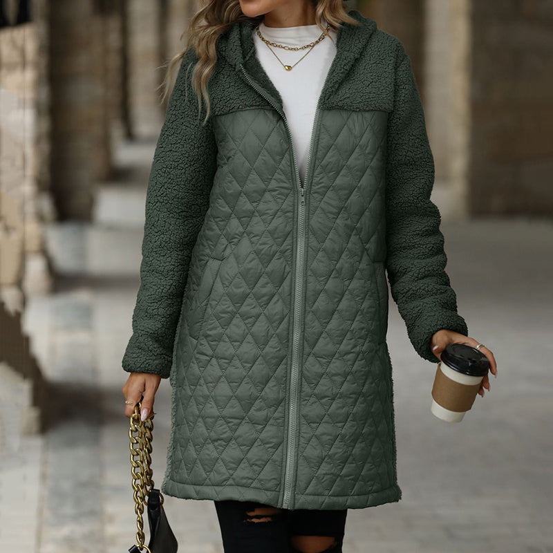 🔥🌸Gemütlicher Sherpa Steppmantel mit Kapuze🙋♀️