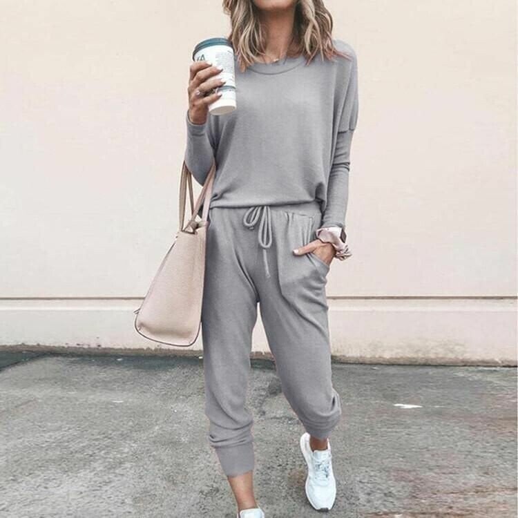🎅Weihnachtsaktion💯Elegantes zweiteiliges Outfit für Damen: Oberteil + Hose