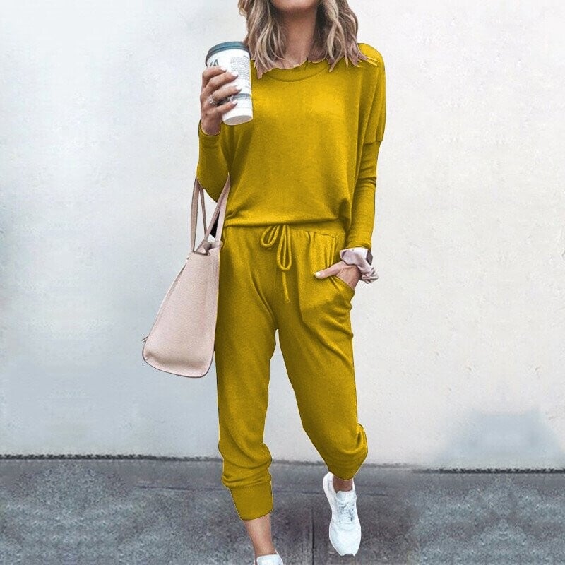 🎅Weihnachtsaktion💯Elegantes zweiteiliges Outfit für Damen: Oberteil + Hose