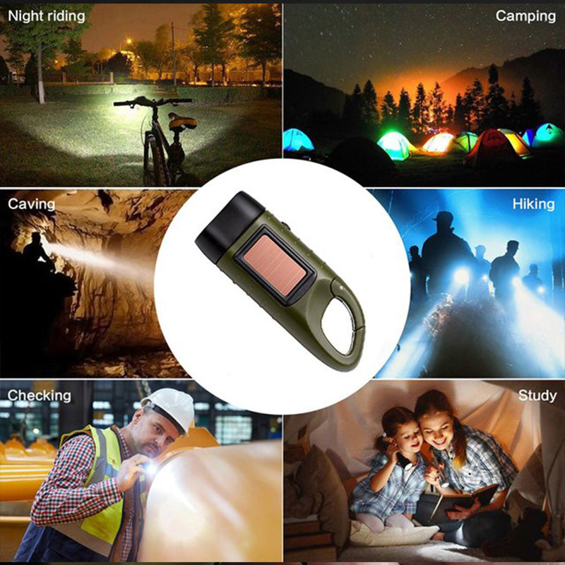 Tragbare solarbetriebene Taschenlampe mit hoher Helligkeit für den Außenbereich