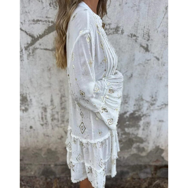 🔥Winter Heißer Verkauf 40% RABATT🔥Damenkleid mit V-Ausschnitt und Print