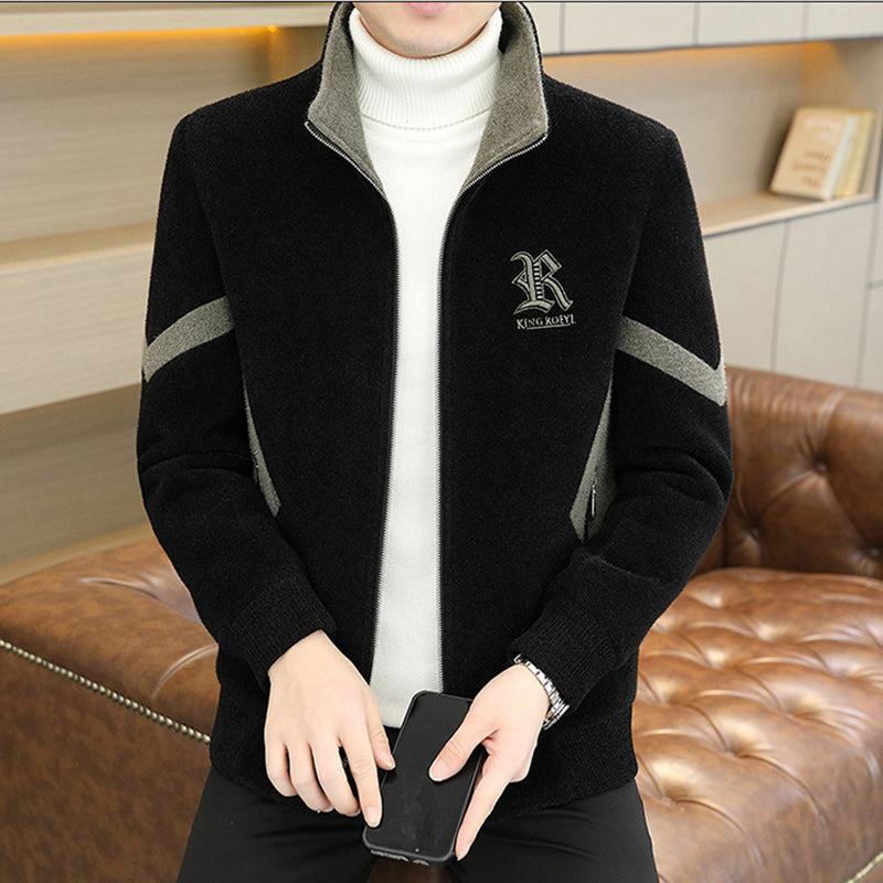 Lässige Reißverschlussjacke aus Kunstwolle für Herren