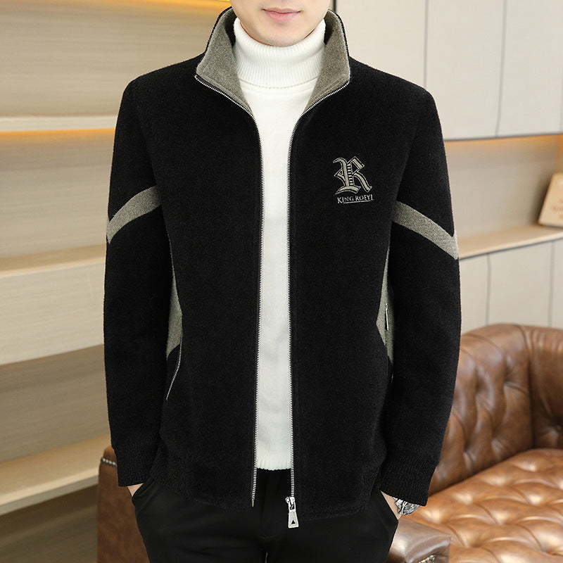 Lässige Reißverschlussjacke aus Kunstwolle für Herren