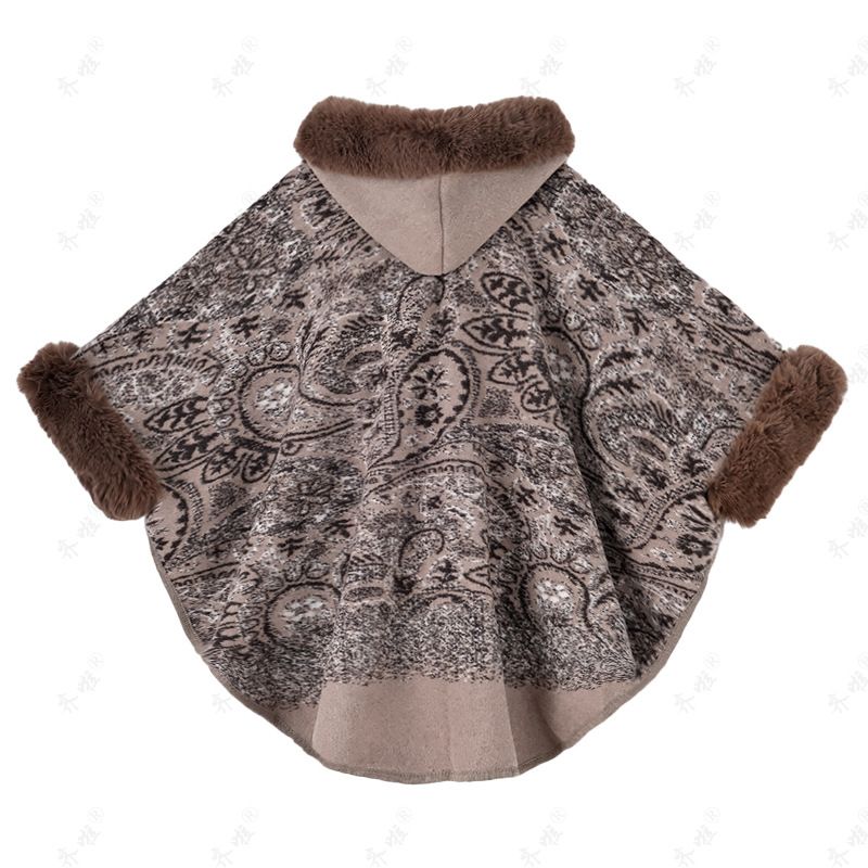 Damen-Oversize-Poncho mit Kapuze für Herbst und Winter