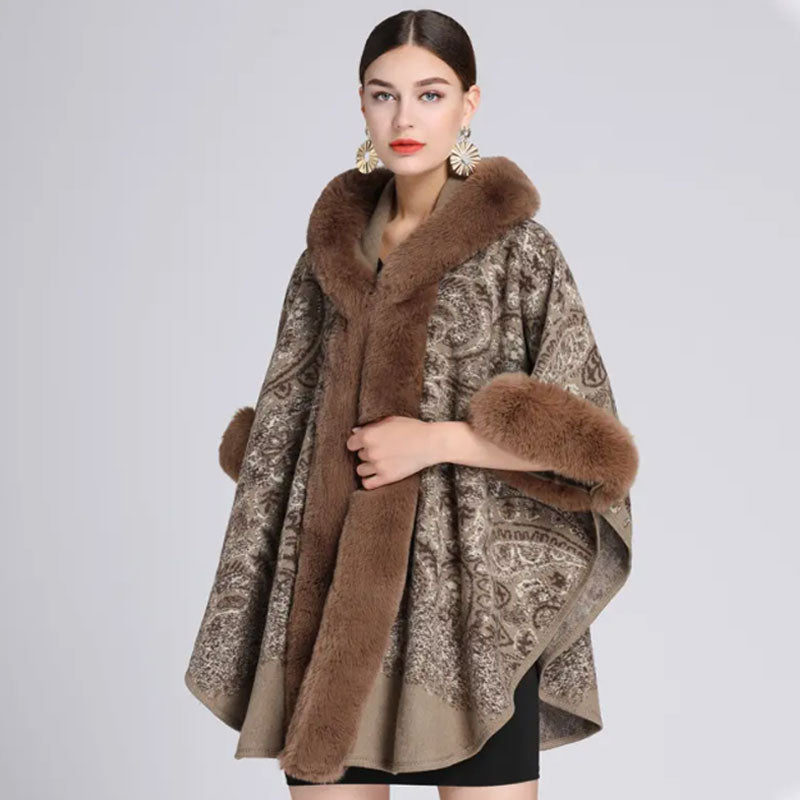 Damen-Oversize-Poncho mit Kapuze für Herbst und Winter