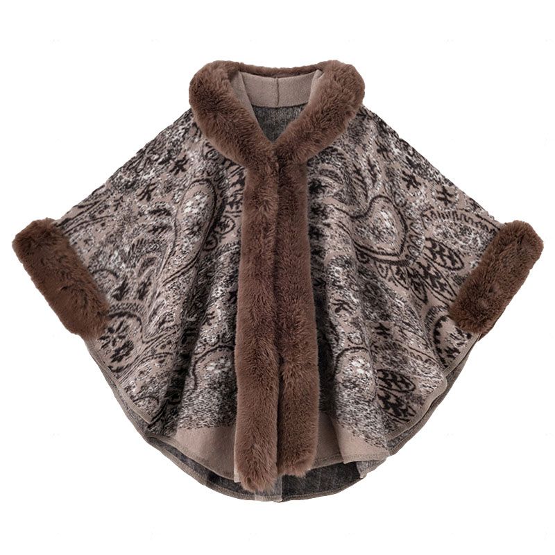 Damen-Oversize-Poncho mit Kapuze für Herbst und Winter