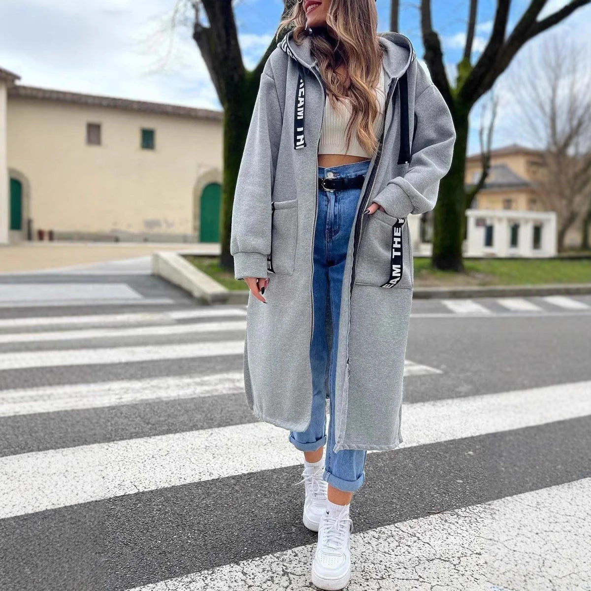 🎅Weihnachts-Specials🎁Langes Sweatshirt mit Kapuze für Frauen