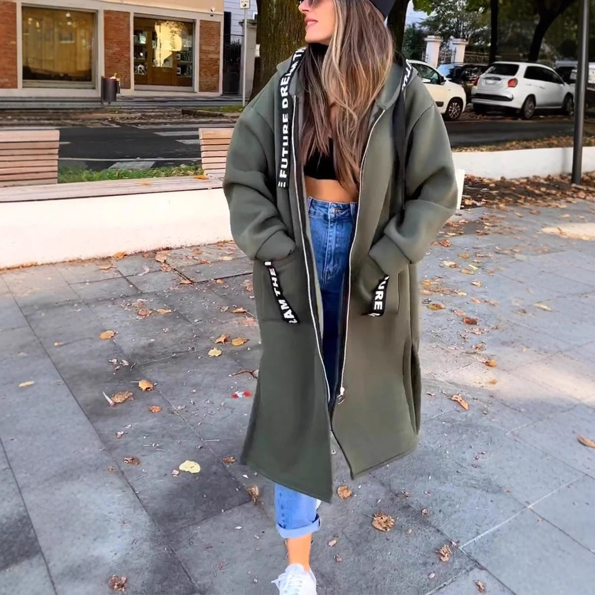 🎅Weihnachts-Specials🎁Langes Sweatshirt mit Kapuze für Frauen