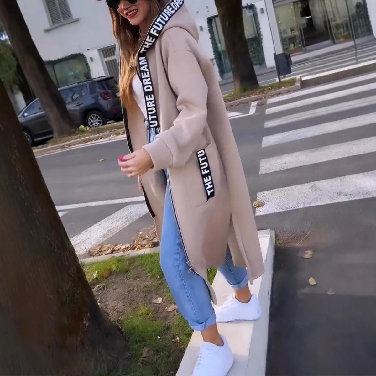 🎅Weihnachts-Specials🎁Langes Sweatshirt mit Kapuze für Frauen