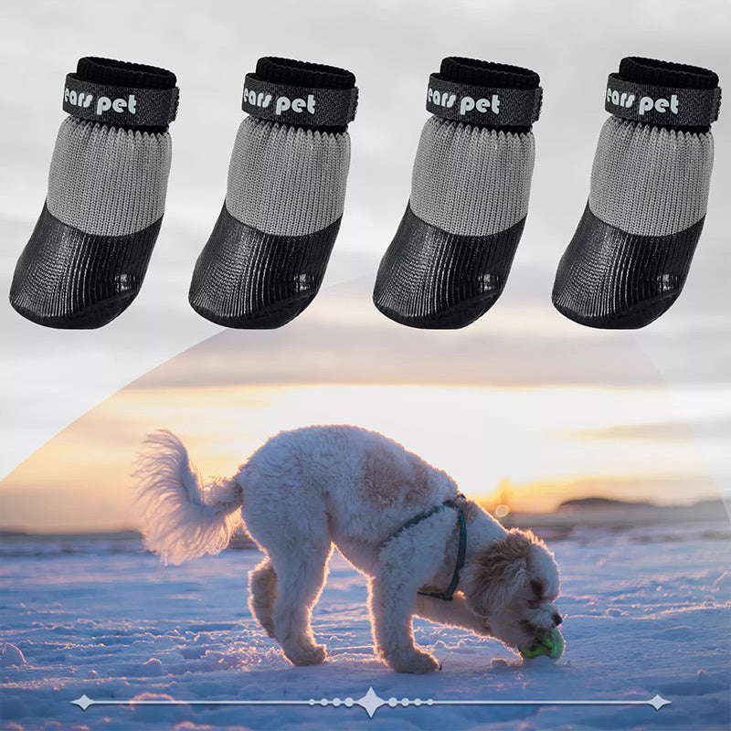 2 Paar rutschfeste, wasserdichte Hundesockenschuhe
