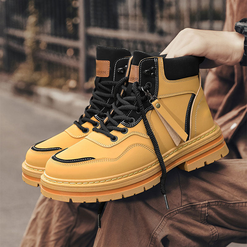 🎁Black Friday Sale – Zeitlich begrenzt 40%RABATT🎁Plüsch-High-Top-Stiefel zum Schnüren für Herren