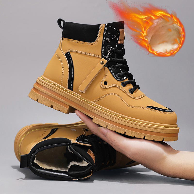 🎁Black Friday Sale – Zeitlich begrenzt 40%RABATT🎁Plüsch-High-Top-Stiefel zum Schnüren für Herren