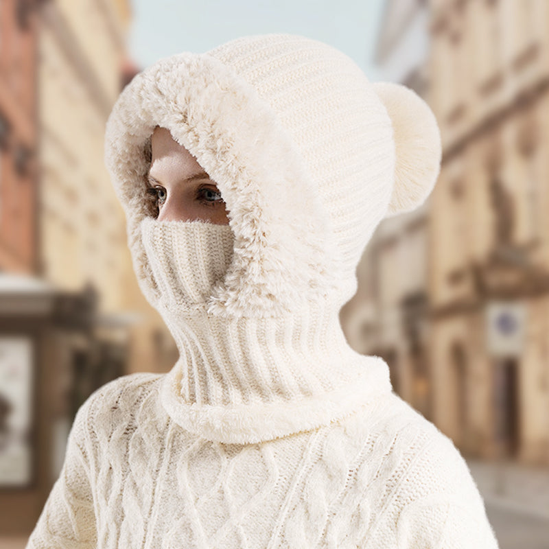 🔥Der Black-Friday-Sale endet bald🔥Women's Winter One-Piece Knitted Beanie Scarf Mask
