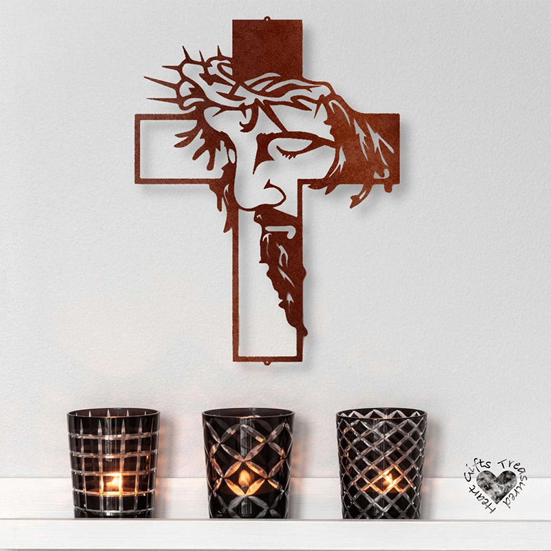 Jesus Kreuz Metallschild Christus Wanddekoration