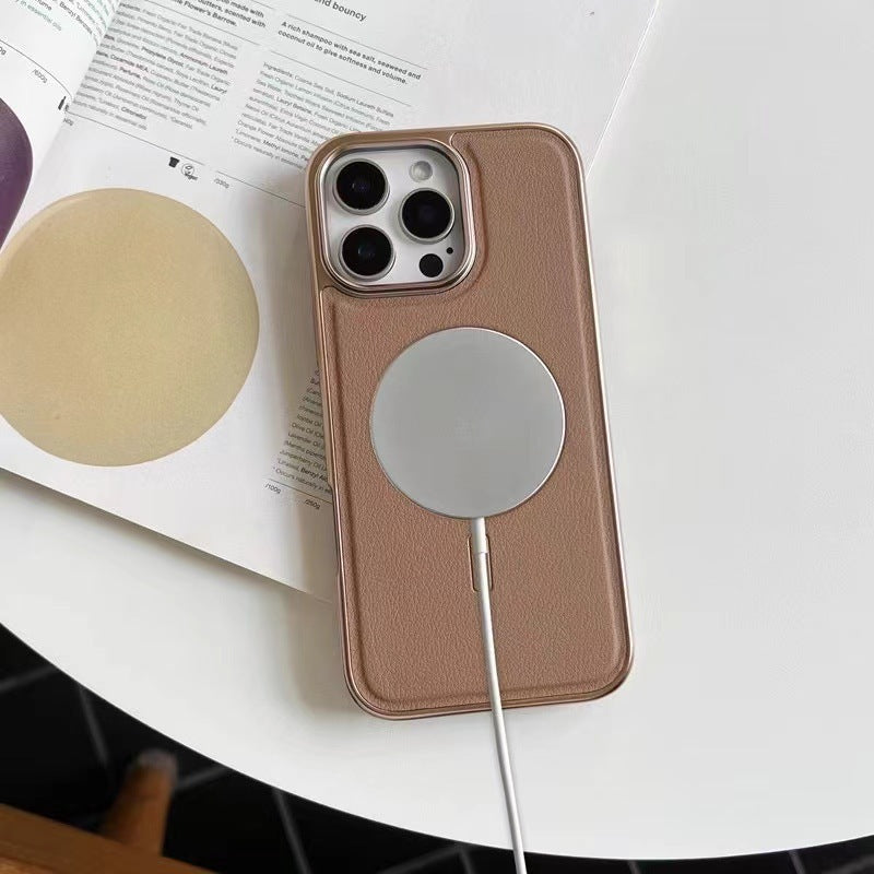 🛡️📱🛡️Magnetische Ladehülle aus Leder für das iPhone