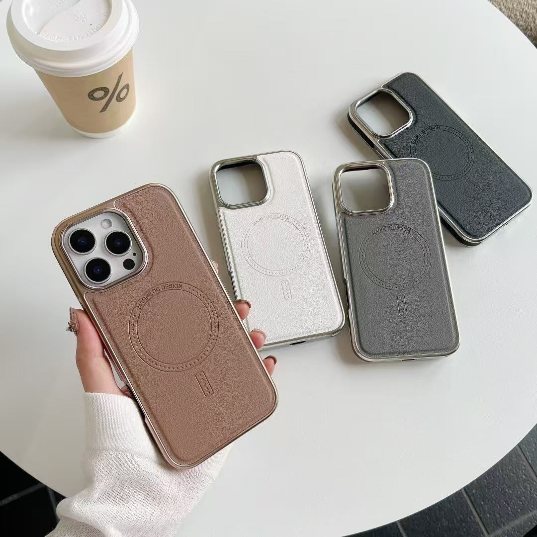🛡️📱🛡️Magnetische Ladehülle aus Leder für das iPhone