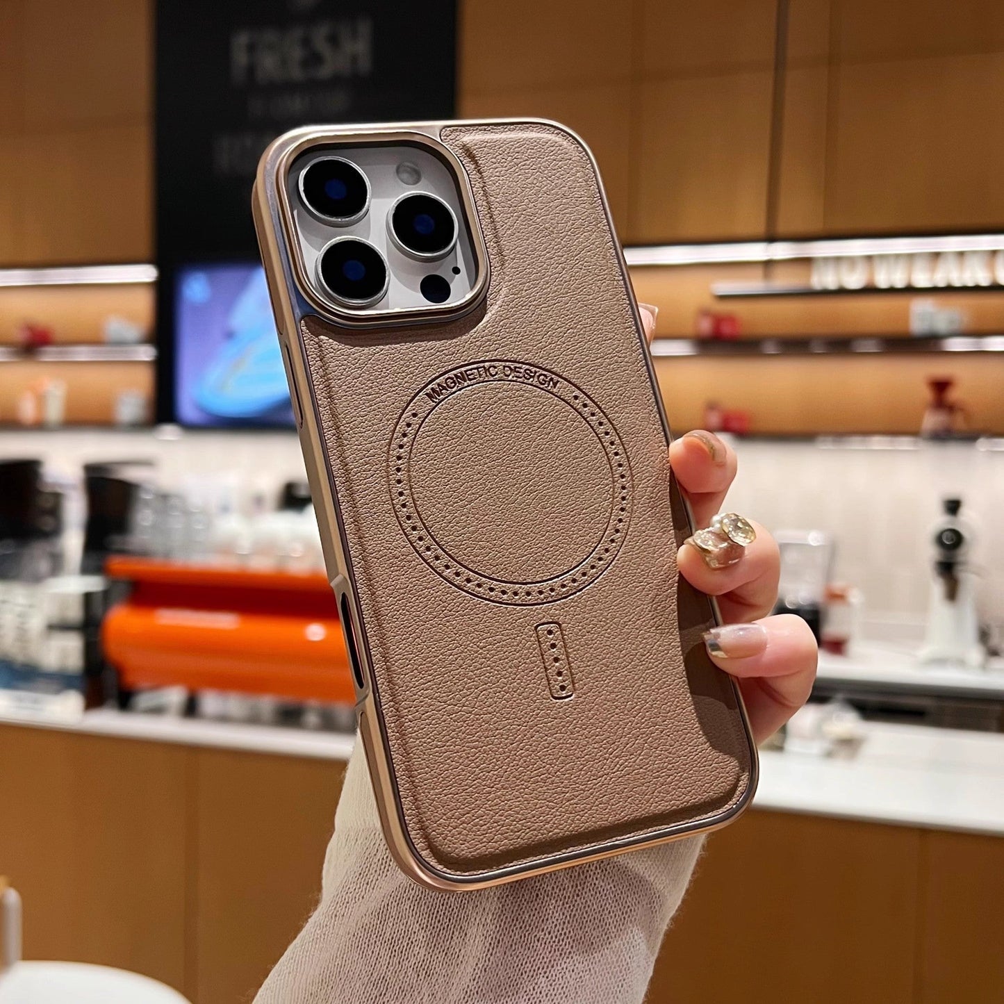 🛡️📱🛡️Magnetische Ladehülle aus Leder für das iPhone