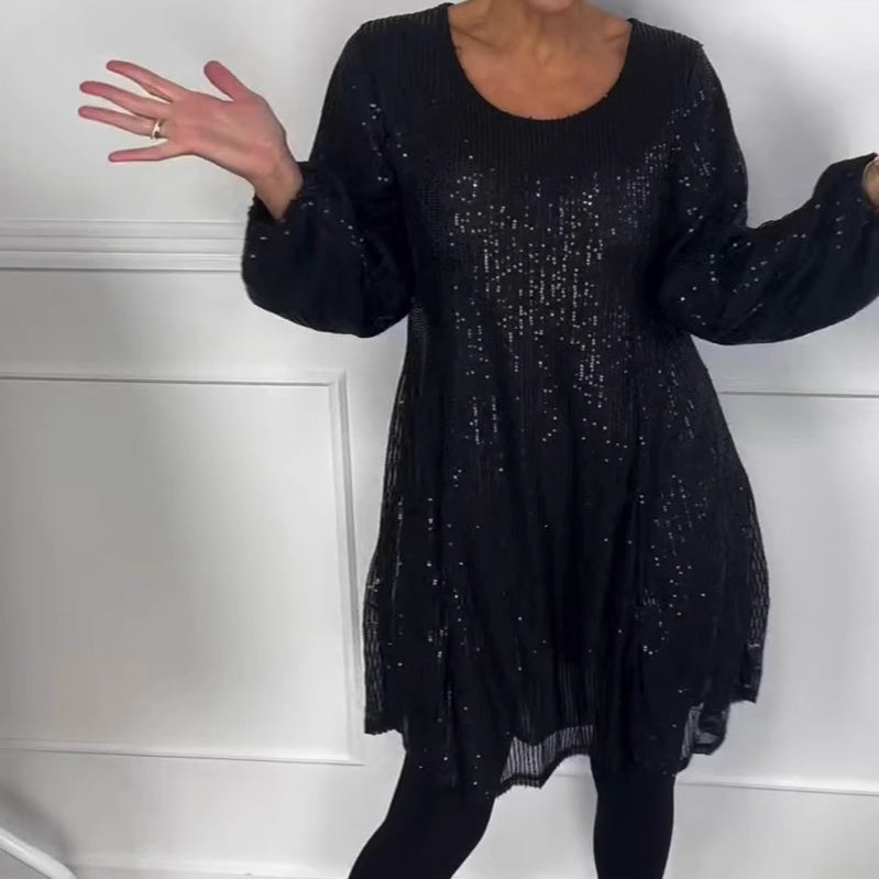 Schwarzes Paillettenkleid