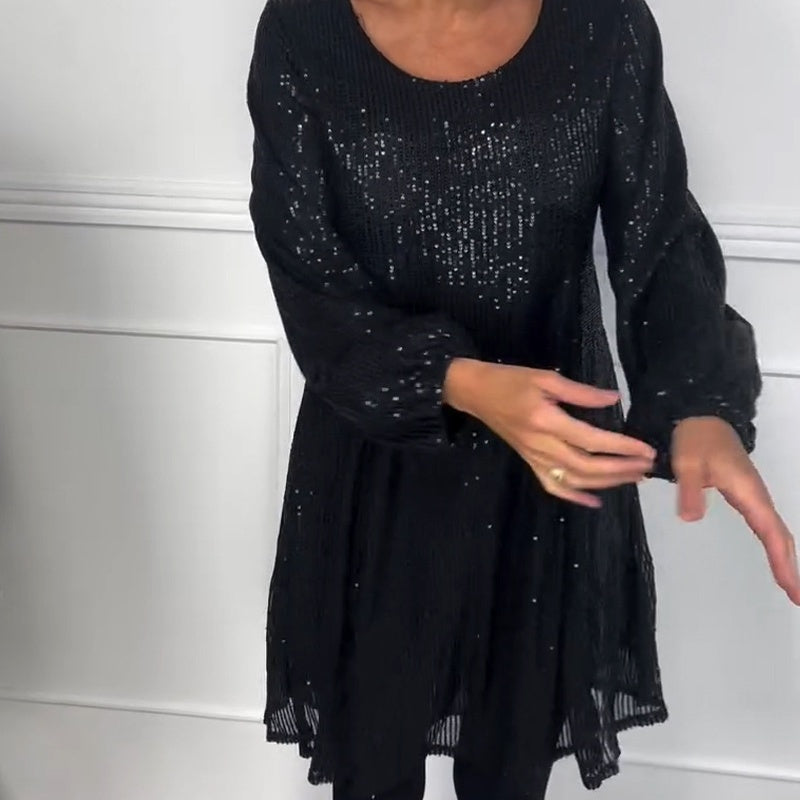 Schwarzes Paillettenkleid