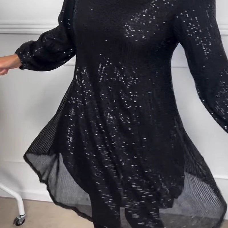 Schwarzes Paillettenkleid