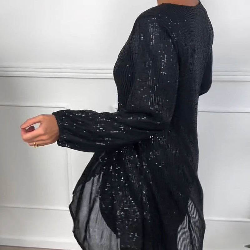 Schwarzes Paillettenkleid