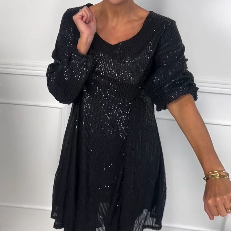 Schwarzes Paillettenkleid
