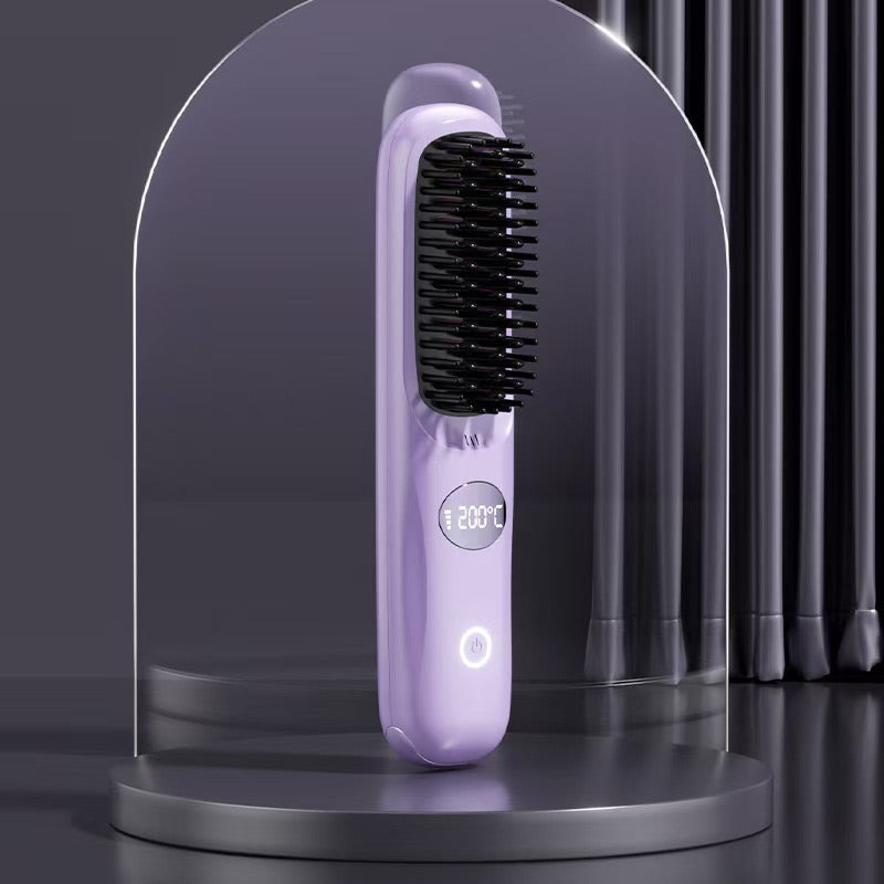 Schnurlose Haarglättungsbürste mit LED-Anzeige