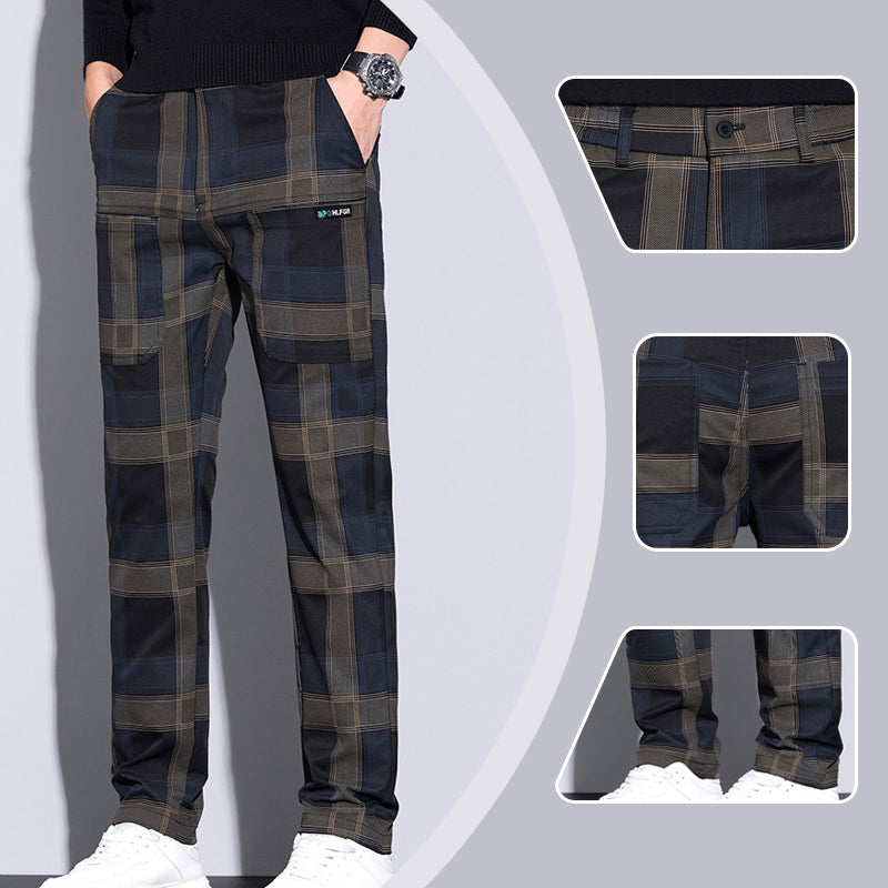 đHEISSER VERKAUF 49% - Lässige karierte Herrenhose mit Taschen