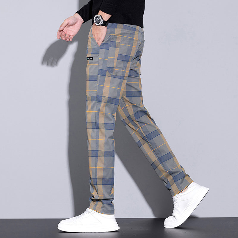 đHEISSER VERKAUF 49% - Lässige karierte Herrenhose mit Taschen