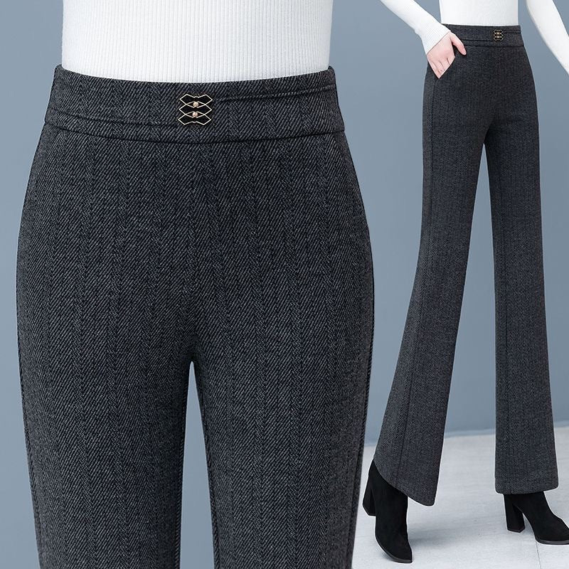 Warme Dicke Hochtaillierte Schlaghosen für Damen