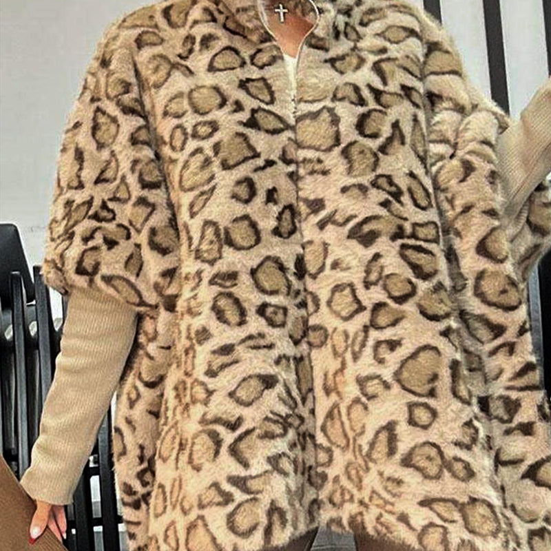🎅Weihnachtsverkauf - 58% RABATT🎄Damen-Kunstpelzjacke mit Leopardenmuster