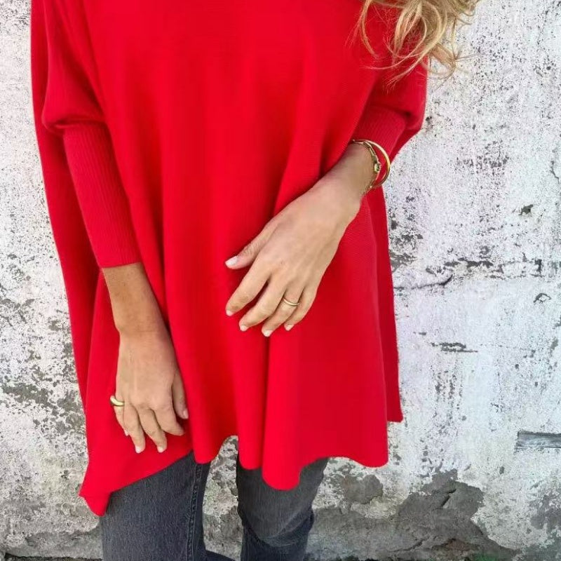 👗Langärmliges, gestricktes, lockeres V-Ausschnitt-Top für Damen✨