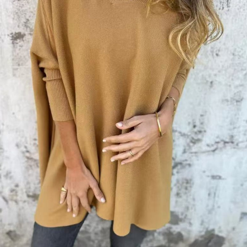 👗Langärmliges, gestricktes, lockeres V-Ausschnitt-Top für Damen✨