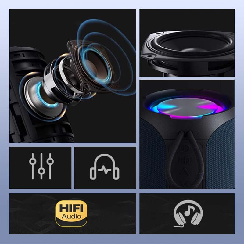 Tragbarer Bluetooth-Lautsprecher mit 40 W Spitzenleistung und RGB-Licht