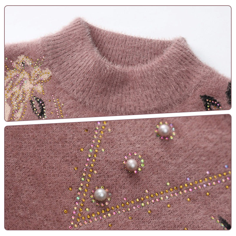 Women's Half-Turtleneck Plush-Lined Thickened Sweater