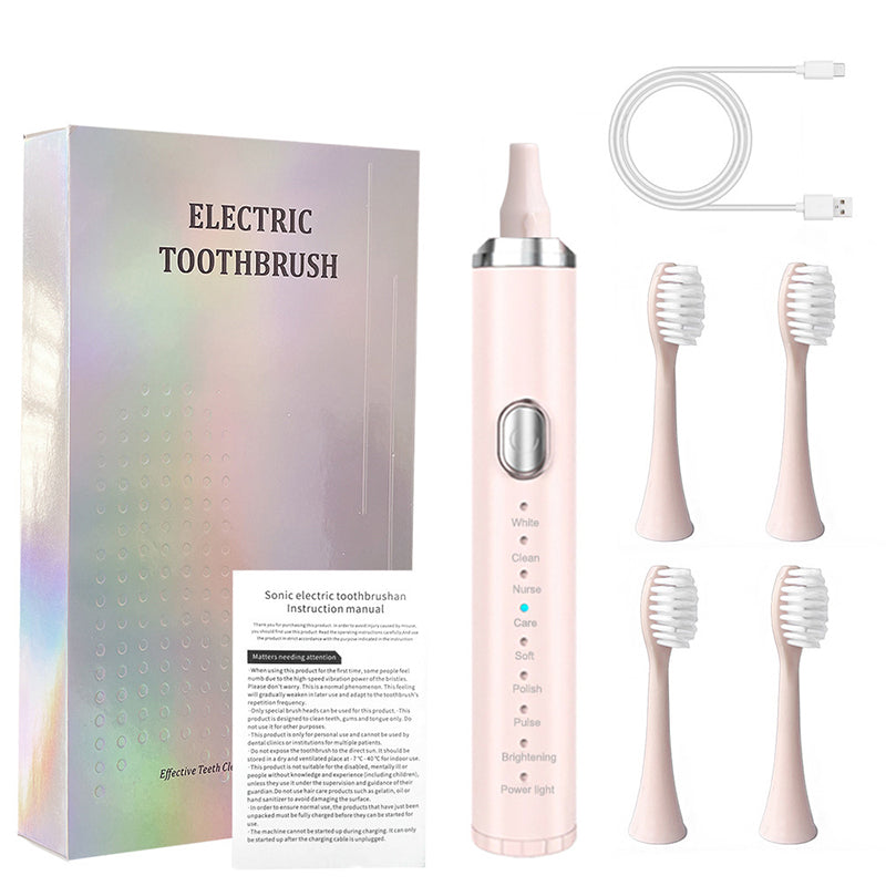 💕2025 HEIßER VERKAUF🦷Sonic elektrische Zahnbürste mit 8 Modi für Erwachsene🦷 4 Bürstenkopf