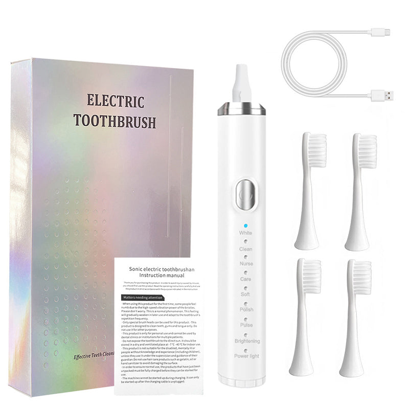 💕2025 HEIßER VERKAUF🦷Sonic elektrische Zahnbürste mit 8 Modi für Erwachsene🦷 4 Bürstenkopf