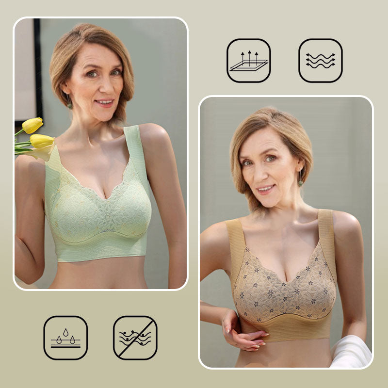 3D-Spitzen-BH mit fester Polsterung für Frauen mittleren Alters