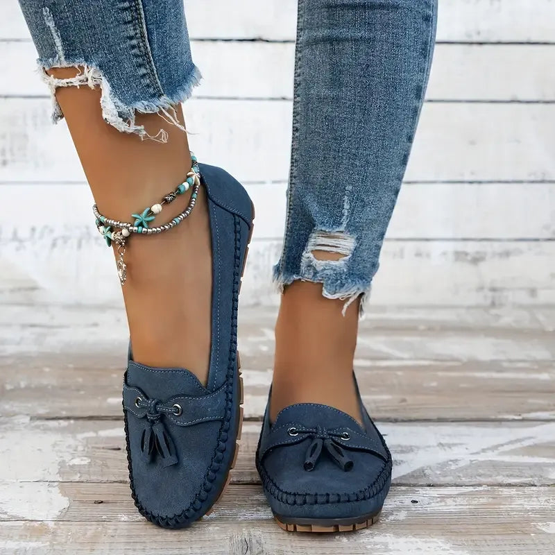 🔥Letzter Tag 49% Rabatt - Bequeme weiche Slipper für Damen im Vintage-Stil mit Schleife