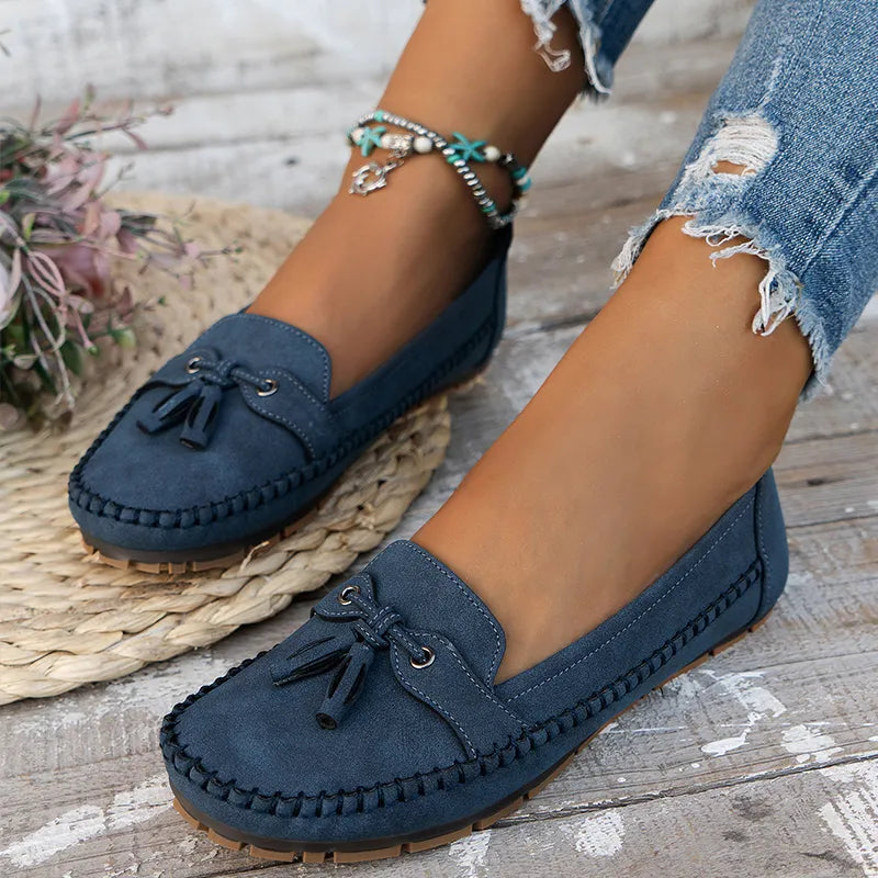 🔥Letzter Tag 49% Rabatt - Bequeme weiche Slipper für Damen im Vintage-Stil mit Schleife