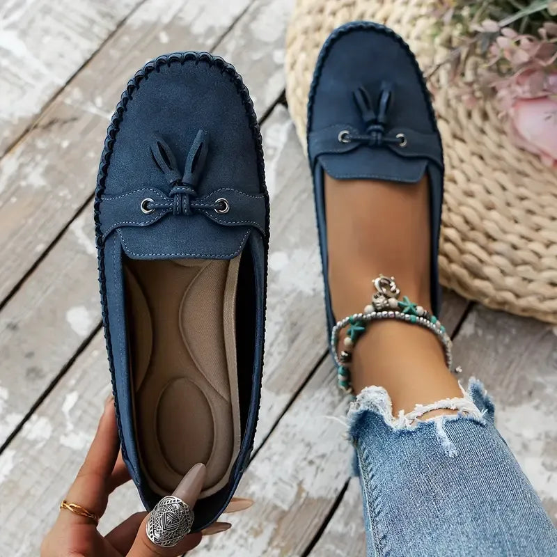 🔥Letzter Tag 49% Rabatt - Bequeme weiche Slipper für Damen im Vintage-Stil mit Schleife