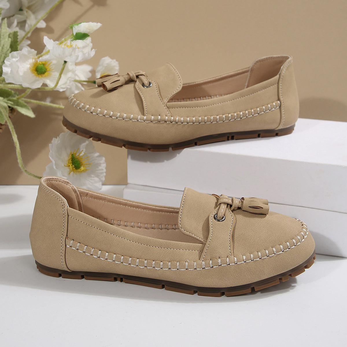 🔥Letzter Tag 49% Rabatt - Bequeme weiche Slipper für Damen im Vintage-Stil mit Schleife