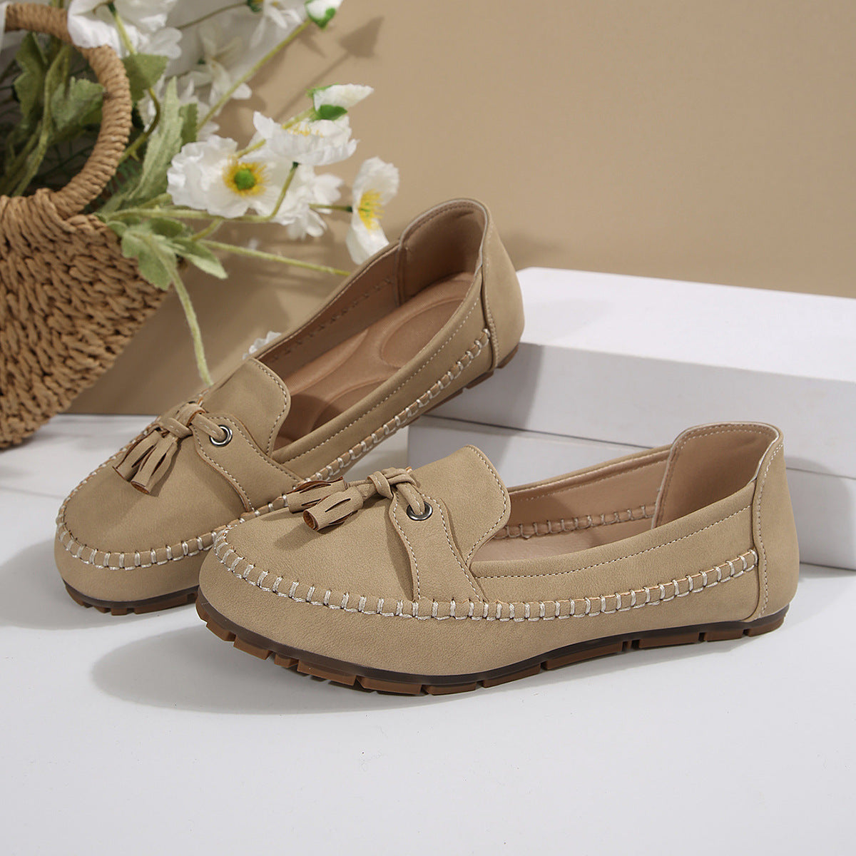 🔥Letzter Tag 49% Rabatt - Bequeme weiche Slipper für Damen im Vintage-Stil mit Schleife