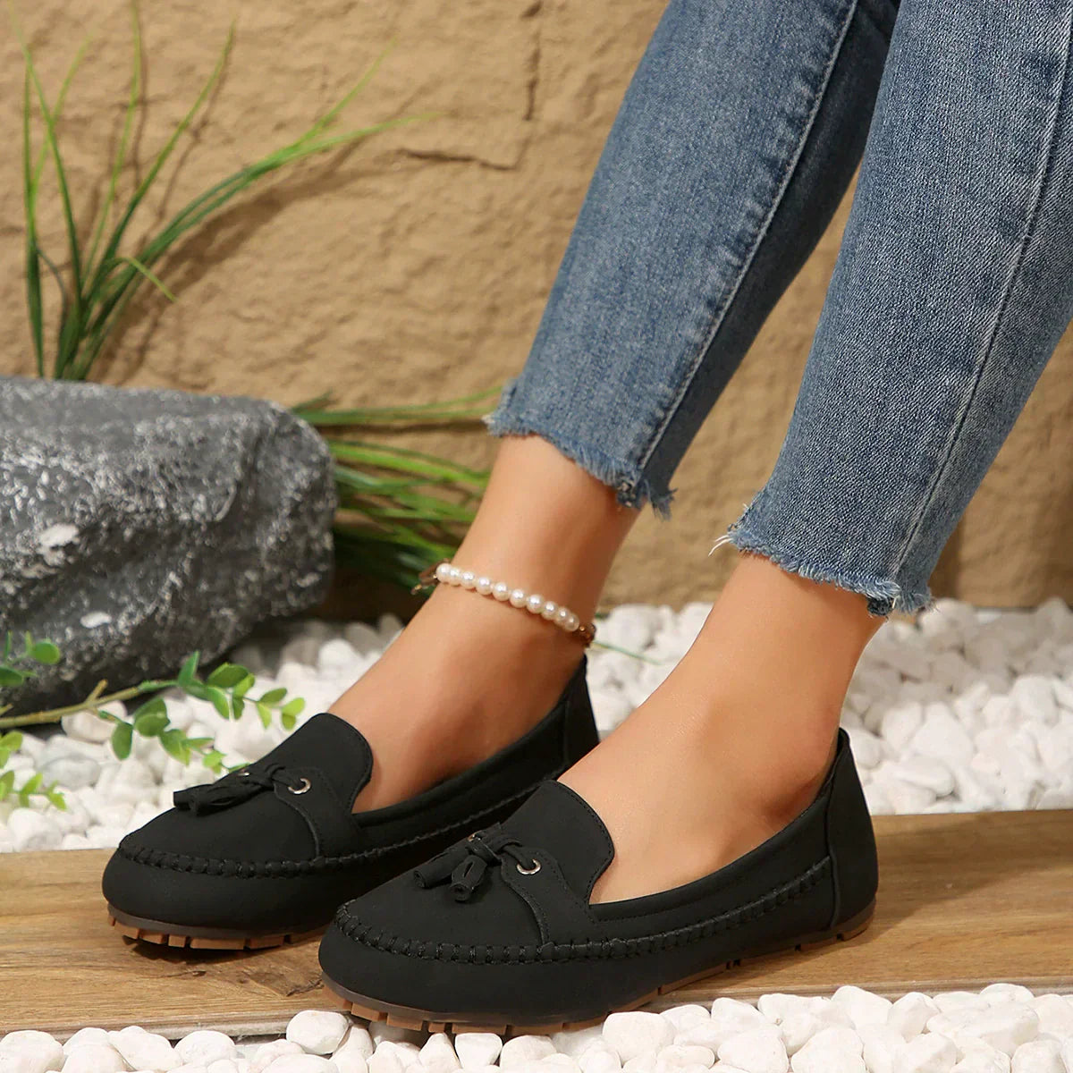 🔥Letzter Tag 49% Rabatt - Bequeme weiche Slipper für Damen im Vintage-Stil mit Schleife