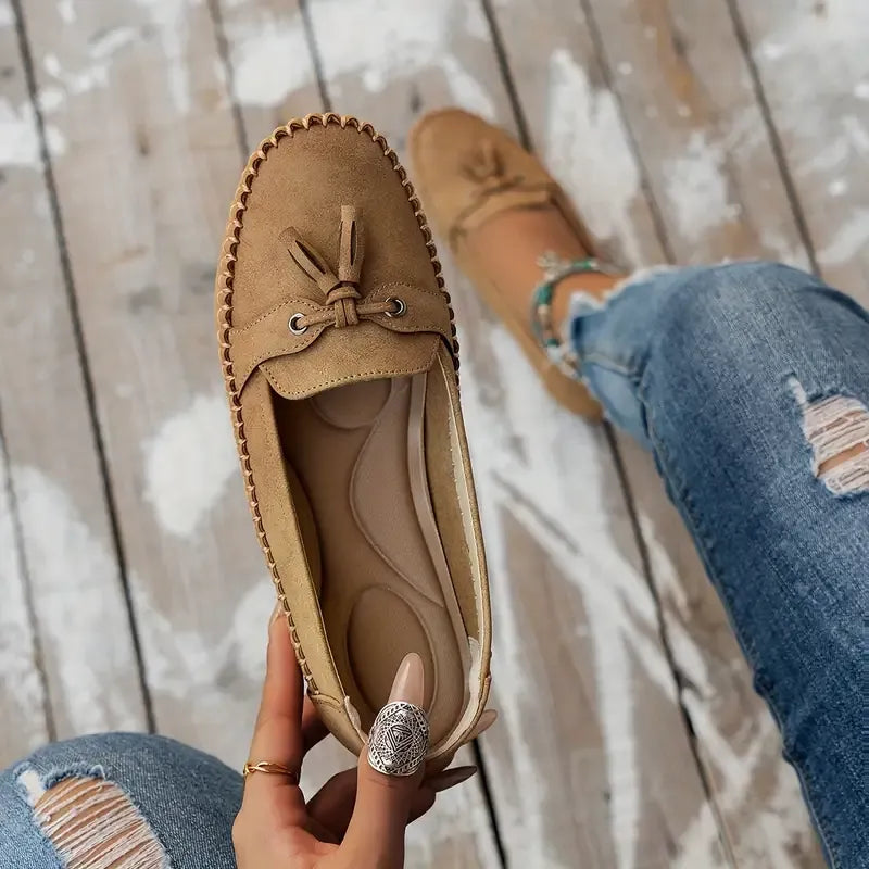 🔥Letzter Tag 49% Rabatt - Bequeme weiche Slipper für Damen im Vintage-Stil mit Schleife