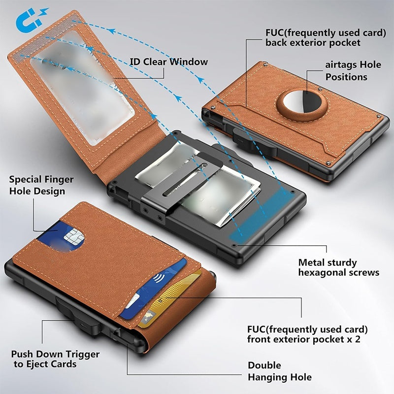 💲Begrenzte Zeit halber Preis - Slim Wallet Kreditkartenetui mit Geldklammer