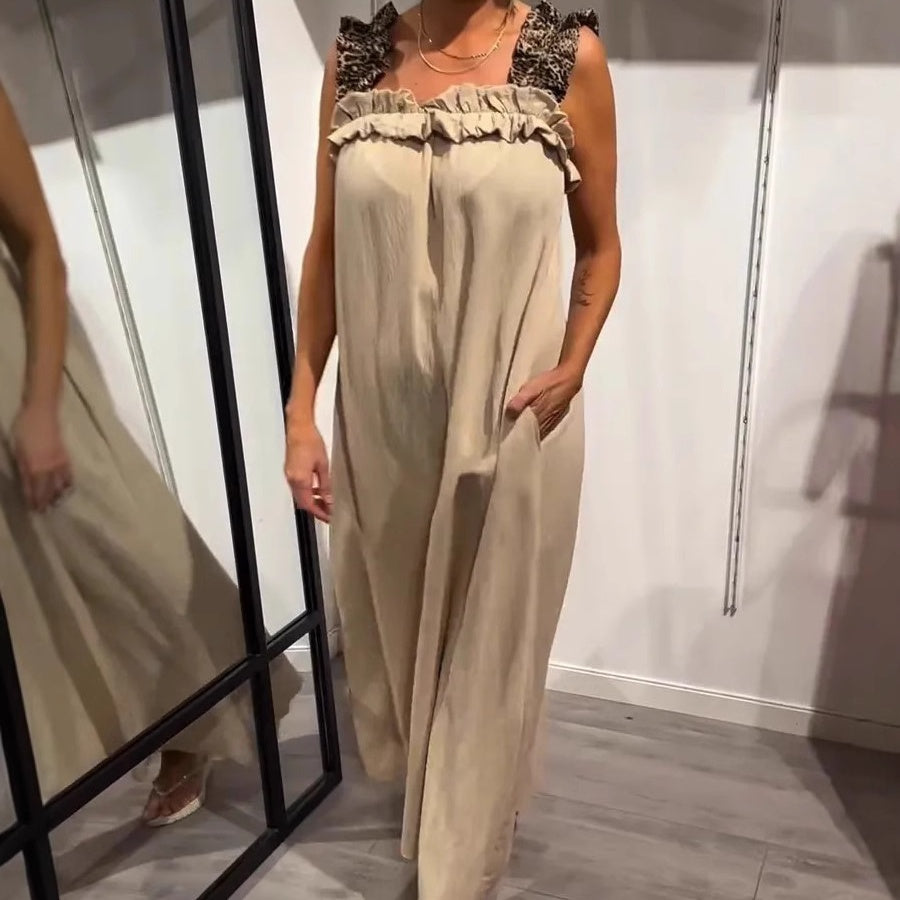 💕Lässiges ärmelloses Damen-Maxikleid mit Taschen