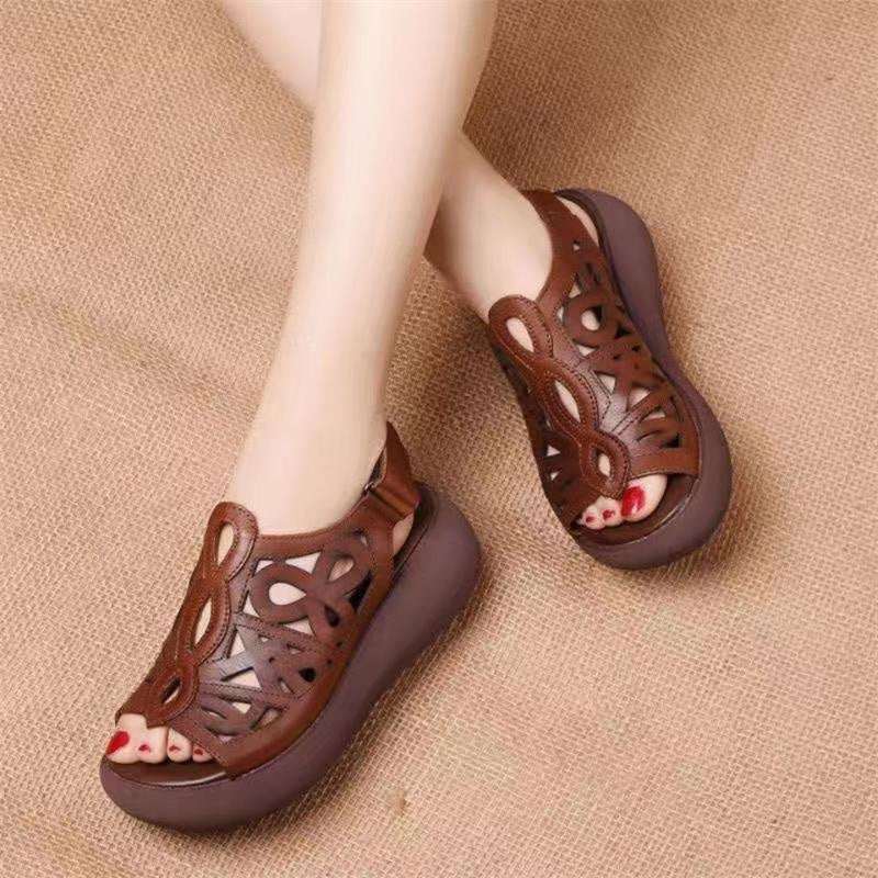 💃Damen leichte Freizeit Sandalen im Retro-Stil mit Cut-Outs🌸👡