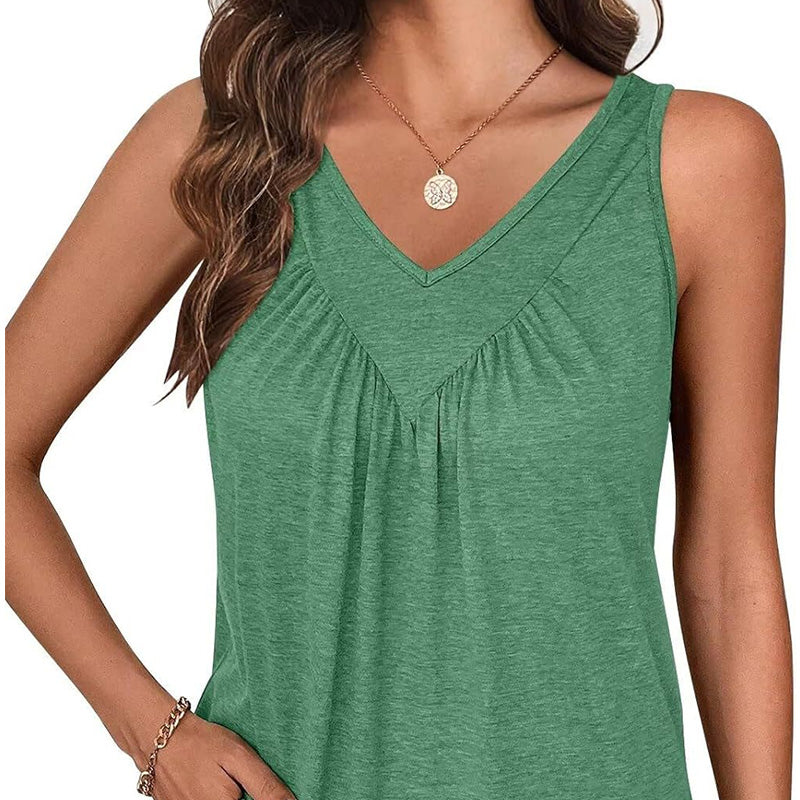🍃Ärmelloses Tanktop mit V-Ausschnitt für Damen🌸☁️Hautfreundliches und angenehmes Material