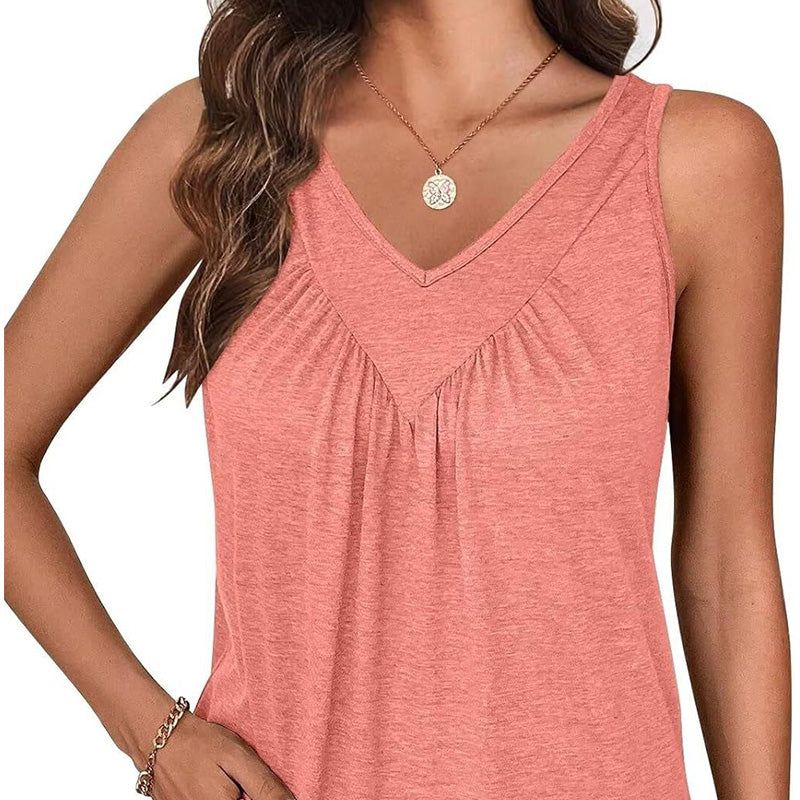 🍃Ärmelloses Tanktop mit V-Ausschnitt für Damen🌸☁️Hautfreundliches und angenehmes Material